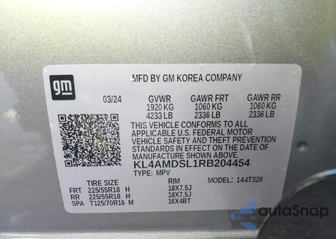 2024 Buick Encore Gx Sport Touring Fwd z USA, uszkodzony, nr VIN KL4AMDSL1RB204454